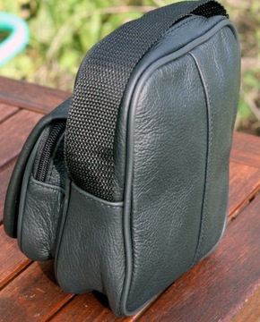Мужская кожаная сумка через плечо, два отделения, маленькая польская сумочка