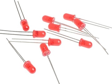Dioda LED czerwona 5mm - (10 SZT)