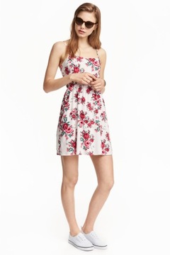 Sukienka mini w kwiaty H&M 38