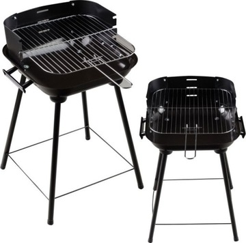 GRILL OGRODOWY WĘGLOWY DUŻY PIKNIKOWY REGULOWANY RUSZT