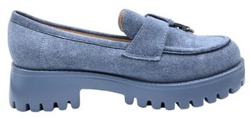 СИНИЕ ЗАМШЕВЫЕ МОКАСИНЫ GOODIN PLATFORM XR358 37