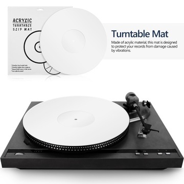 Акриловый проигрыватель виниловых пластинок VINYL MAT MAT WHITE 12 дюймов