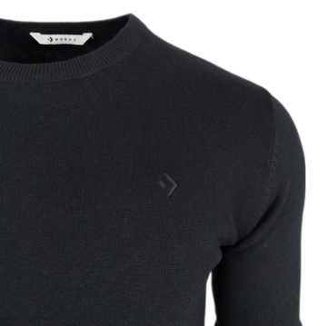 Sweter męski Czarny Klasyczny Elegancki 100% Bawełna Miły w dotyku r. 3XL