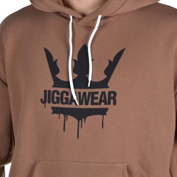 JIGGA WEAR BLUZA Z KAPTUREM PAINTED LOGO BRĄZOWA XL