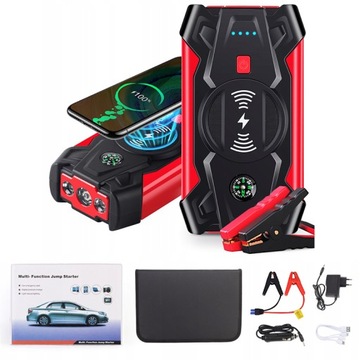 MOCNY JUMP STARTER ROZRUCH BOOSTER POWERBANK 12V LATARKA ZESTAW 20000mAh