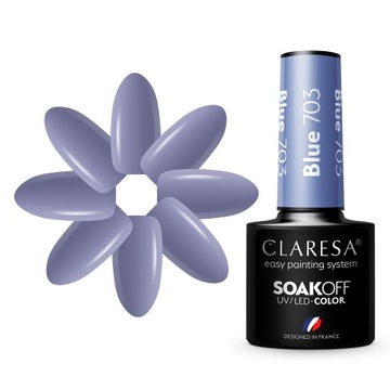 CLARESA NIEBIESKI LAKIER HYBRYDOWY BLUE 703 5ml