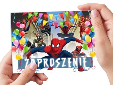 ZAPROSZENIE SPIDERMAN NA URODZINY DZIECKA + KOPERTA GRATIS