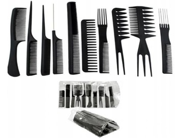 НАБОР ИЗ 10 ПАРИКМАХЕРСКИХ РАСЧЕСОК + ЧЕХОЛ