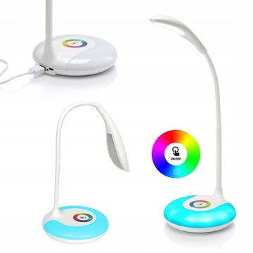 LAMPKA NA BIURKO DOTYKOWA LED RGB MOCNA KOLOROWA