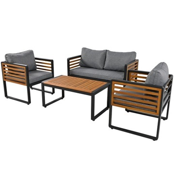 Zestaw wypoczynkowy ogrodowy 1x2-osobowa sofa+2x pojedyncze krzesła+1x stół