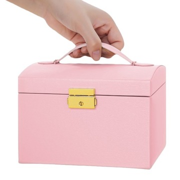 Kuferek na Biżuterię Szkatułka Organizer Pudełko Elegancki na Kolczyki Róż