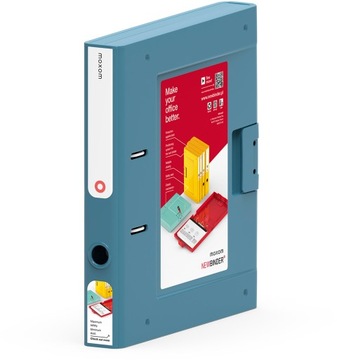 MOXOM - Segregator plastikowy A4 - NewBinder - 50 mm - szaro niebieski