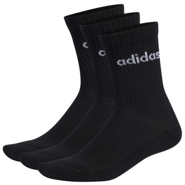 Skarpety adidas Linear Crew Cushioned Socks 3P czarne IC1301 34-36
