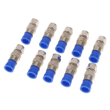 10 Sets F Compression ConnectorsRG6 Quad Coaxial