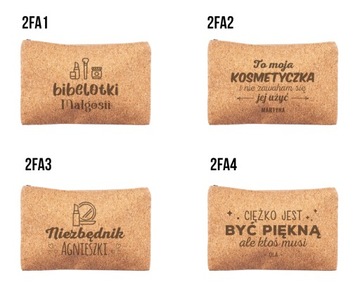 Kosmetyczka z korka , grawer , logo firmy