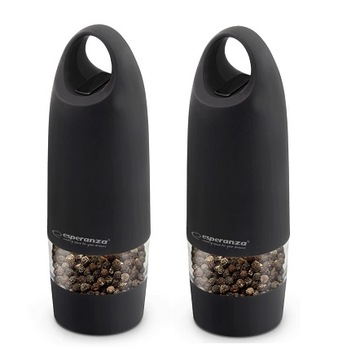 MŁYNEK DO PIEPRZU SOLI PRZYPRAW ELEKTRYCZNY ROZDRABNIACZ LED REGULACJA x2