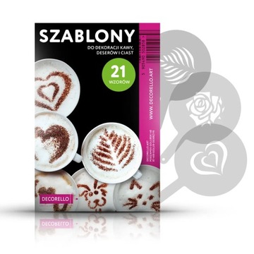 Szablony do dekoracji kawy - 21 wzorów