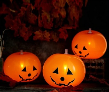 СВЕТОДИОДНЫЕ ШАРЫ ДЛЯ ХЭЛЛОУИНА 5 ШТ. СВЕТЯЩИЕСЯ ТЫКВЫ ОРАНЖЕВЫЕ УКРАШЕНИЯ