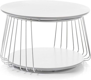 #d Stolik kawowy Robas Lund okrągły 70 x 70 x 42cm biały PRZECZYTAJ OPIS