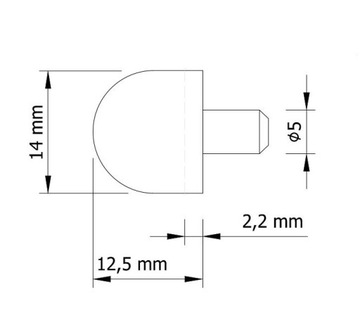 4 полкодержателя стеклянные 5-9 мм со штифтом