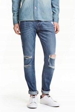 Spodnie Męskie Trashed Skinny Jeans H&M r.28