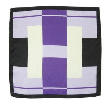 Черно-фиолетовый нагрудный платок с геометрическим узором