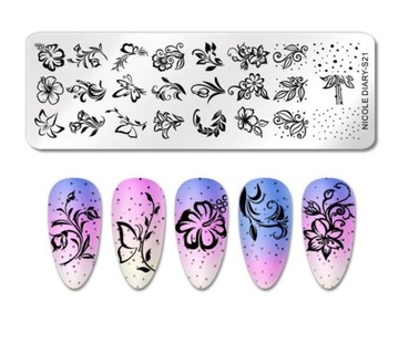 Штамп для украшения ногтей «ЦВЕТЫ»