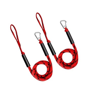 2 szt. Boat Bungee Dock Line z pętlą łodzi czerwon