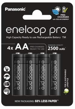 Аккумуляторы R6/AA 2500мАч ENELOOP PRO 4 шт Экологическая упаковка