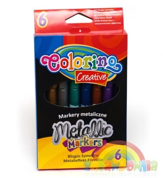 Flamastry mazaki metalizowane 6 kolorów Colorino