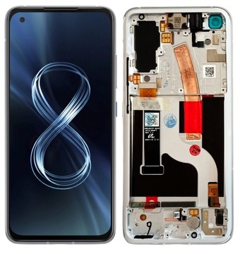 ORYGINAŁ LCD WYŚWIETLACZ EKRAN DO ASUS ZENFONE 8 RAMKA SREBRNA