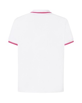 Мужская ПОЛО JHK PORA-210 CONTRAST бело-красная WH-RD размер S
