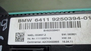 BMW E82 11R PANEL KLIMATIZACE 9250394