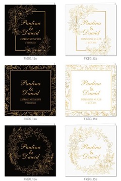 ГЕОМЕТРИЧЕСКИЕ ЧЕРНО-ЗОЛОТЫЕ свадебные приглашения