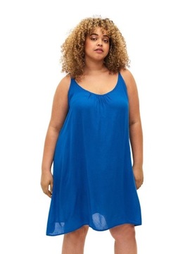 ZWIEWNA SZAFIROWA TUNIKA NA LATO ZIZZI PLUS SIZE 014J 56