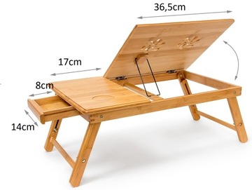 СТОЛИК ДЛЯ НОУТБУКА ДЛЯ КРОВАТИ ПОДСТАВКА ДЛЯ КОМПЬЮТЕРА ДЕРЕВЯННАЯ РЕГУЛИРУЕМАЯ ПОЛКА