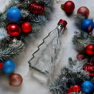 Butelka świąteczna CHOINKA 250ml na likier nalewki BUTELKA SZKLANA 0,25l