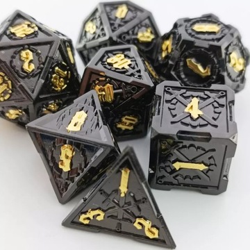 UPADŁY PALADYN ZESTAW 7 METALOWYCH KOŚCI RPG