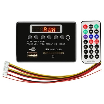 Moduł płytki dekodera Bluetooth MP3 5V/12V Bluetooth 5.0 12V czarny