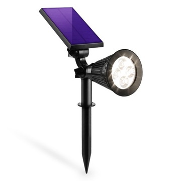 OGRODOWA WBIJANA LAMPA SOLARNA 4 LED REFLEKTOR SPOT BIAŁY CIEPŁY
