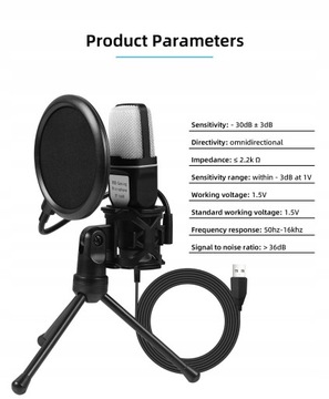 Микрофон для ПК, ЕМКОСТНЫЙ USB LED RGB