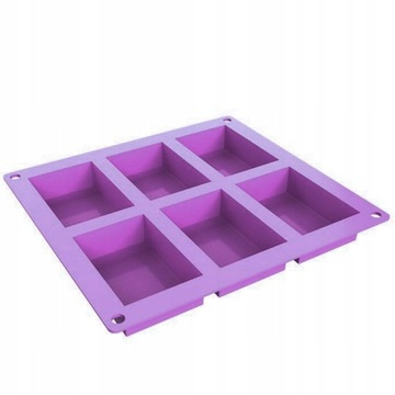 Forma Silikonowa Do Pieczenia Na 6 Ciastek Prostokąt Pudding Lody MF-011