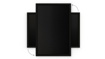 Доска меловая черная 60х40 см, деревянная рама, ЧЕРНЫЙ ЭКО