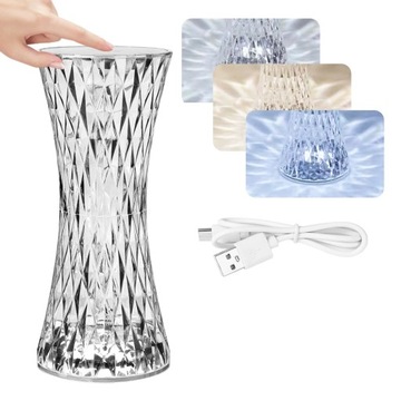 Светодиодная 3/7/16 цветов Хрустальная настольная лампа Роза Свет Романтическая алмазная атмосфера