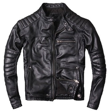 Męska Kurtka skórzana BIKER Skóra Naturalna L