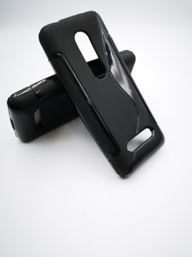 Etui plecki guma do nokia 206 CZARNY