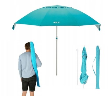 Parasol turystyczny plażowy ogrodowy łamany filtr UV XL 220 cm NC7822 Nils