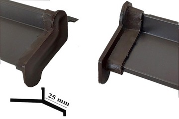 ZAKOŃCZENIA, ODBOJNIK, LEWY + PRAWY- OKAP BRĄZ WENGE RAL 8019 DASZEK 25mm