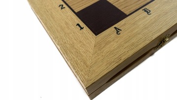 Подарок к причастию Резные шахматные фигуры из дуба с инкрустацией 65х65