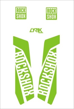 LYRIK ROCK SHOX seledynowe naklejki na widelec